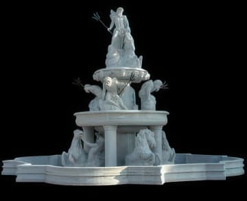Monumental Marble Neptune Fountain