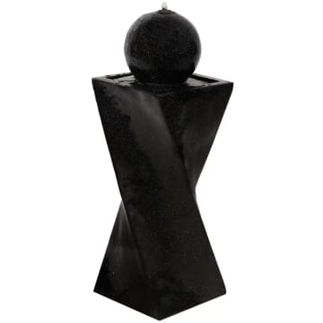 Black Ball Solar Outdoor Water Fountain