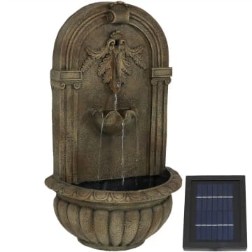 Florence Solar Outdoor Wall Fountain - Florentine Stone