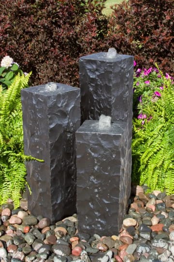 Chiseled Black Basalt Fountain Kit
