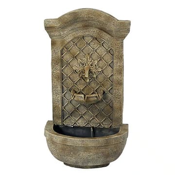 Rosette Solar Wall Fountain - Florentine Stone