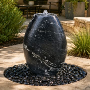 Artisan Almond Black Flower Granite Fountain Kit - Blue Thumb