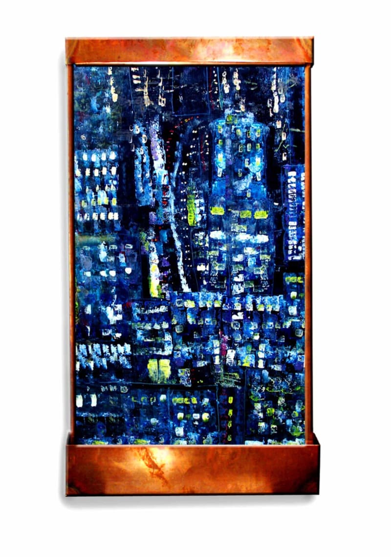 Rainy Night in Manhattan Abstract Wall Fountan