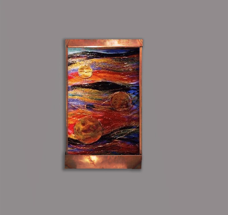 Three Suns Stained Wall Fountain