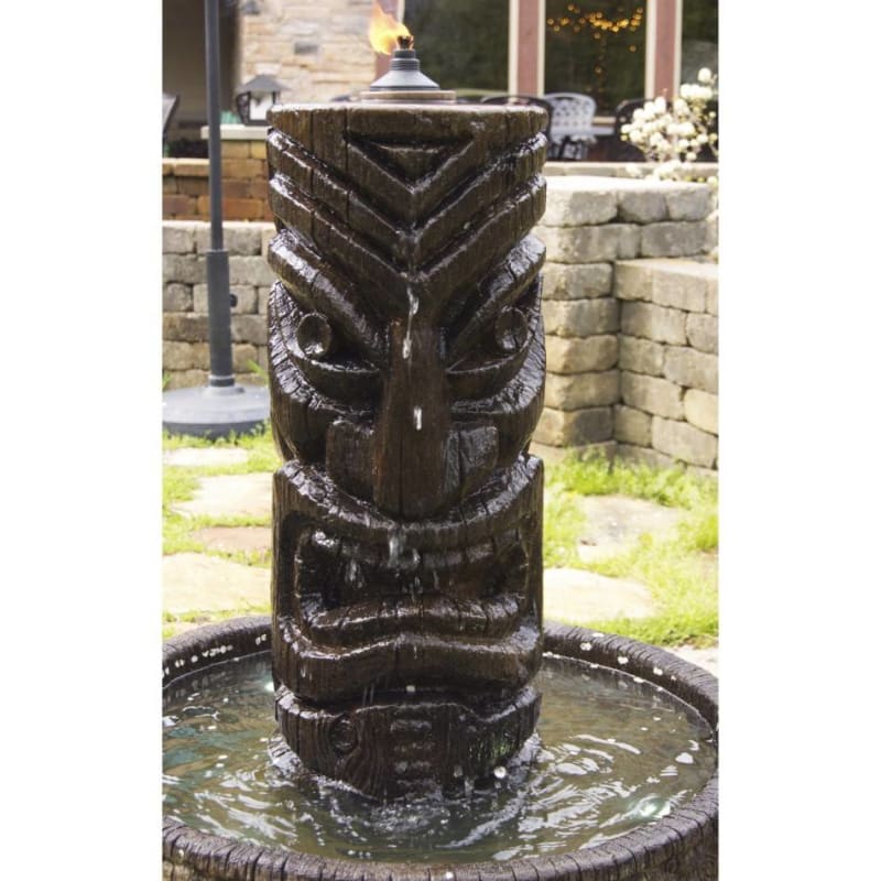 Tiki Column with Tiki Torch