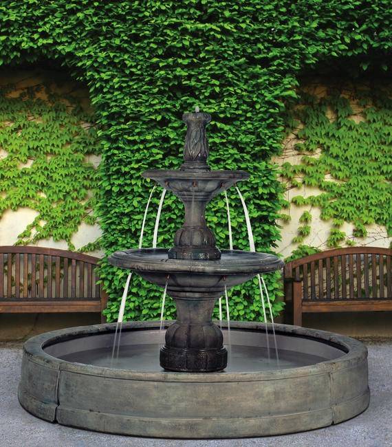 Small Contemporary Tier Fountain in Valencia Pool