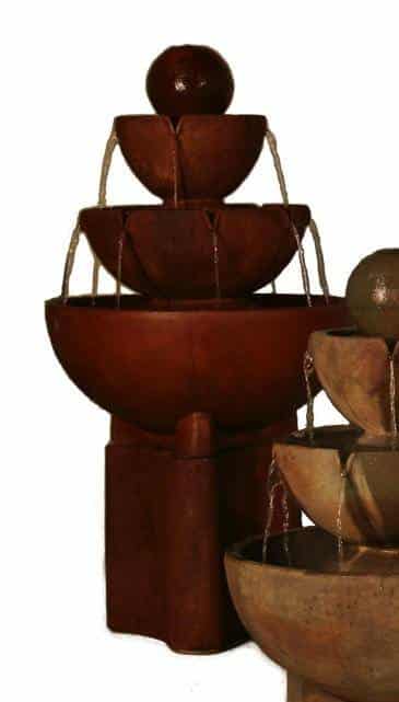 Tall Stone Vessels Fountain on Pedestal