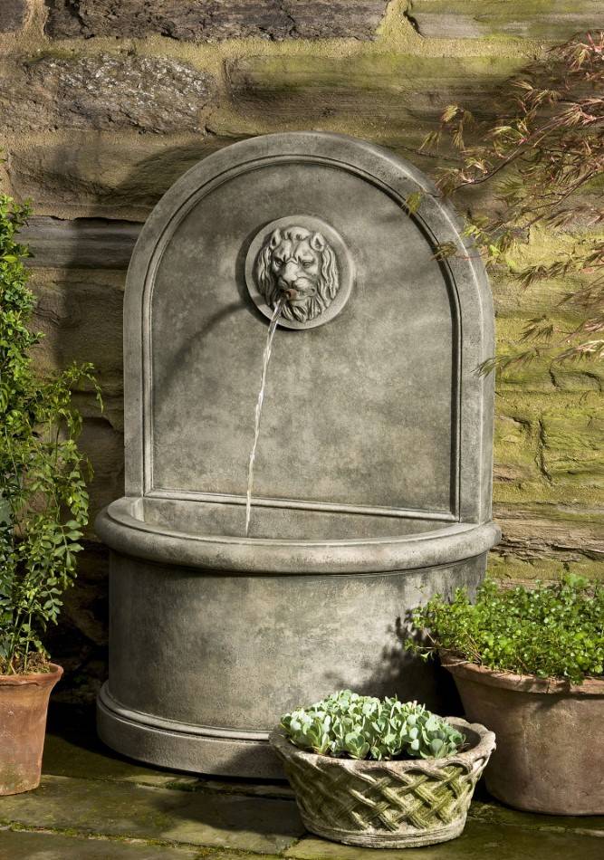 Lion Concrete Wall Fountain