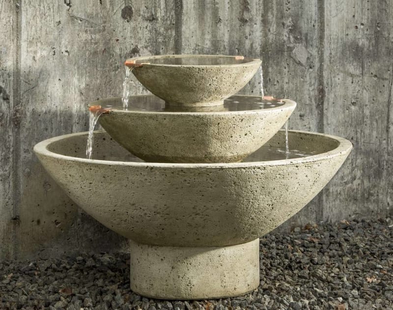 Carrera Oval 3-Tier Concrete Fountain
