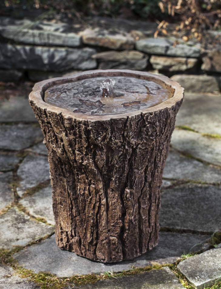 Adirondack Concrete Tree Trunk Fountain