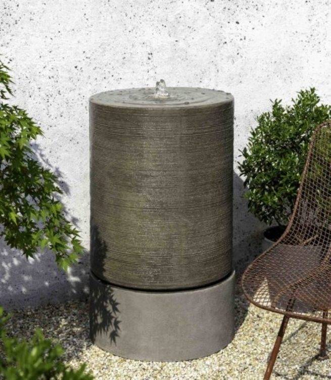 Large Cylinder GFRC Tower Fountain