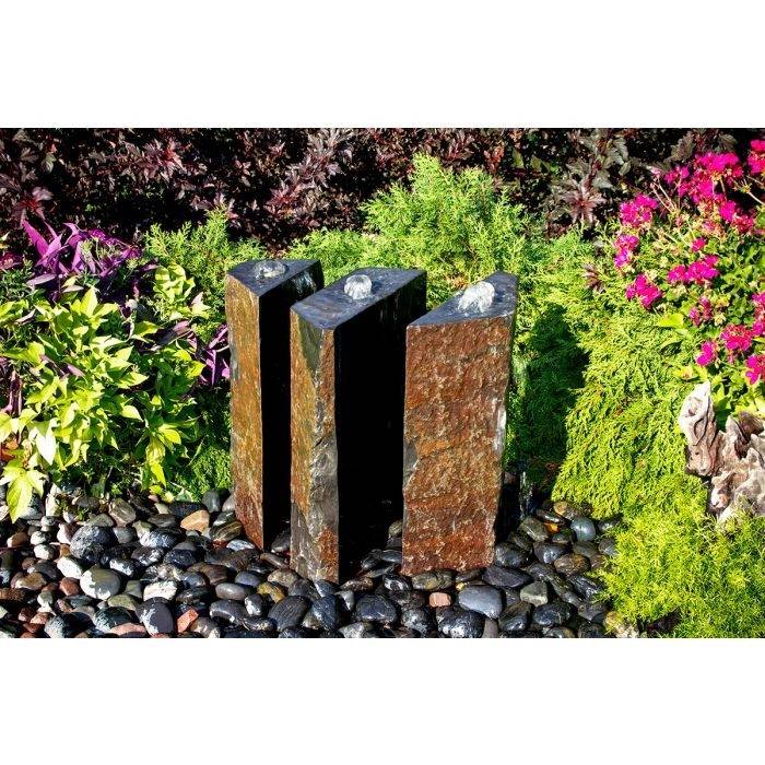 Basalt Fountain Kit - 36″ Triple Split Polished 3 Piece