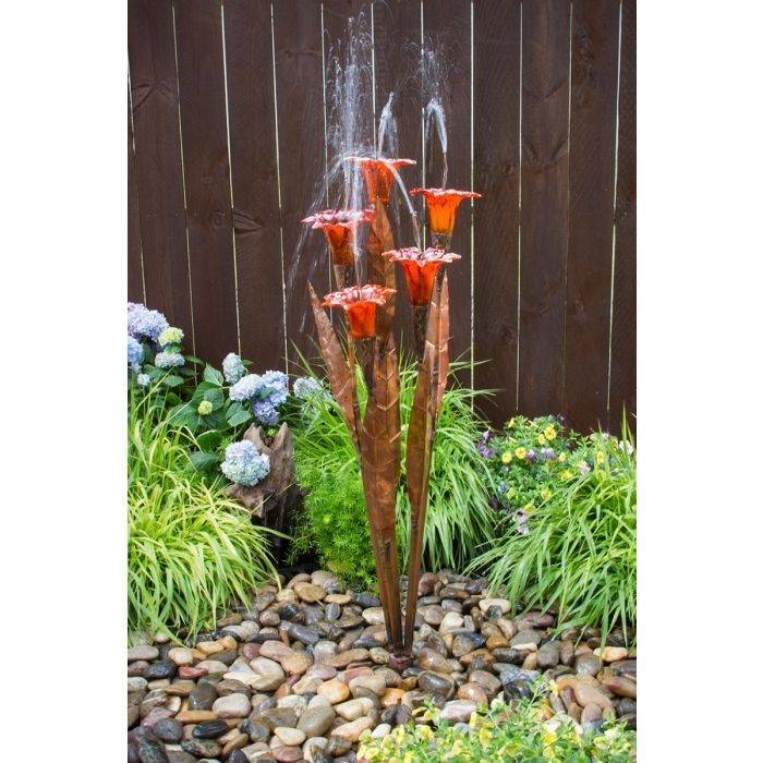 Orange Trumpet Flower - Fountain Only