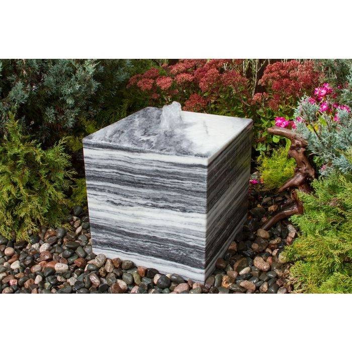 20″ White Gray Cube Fountain