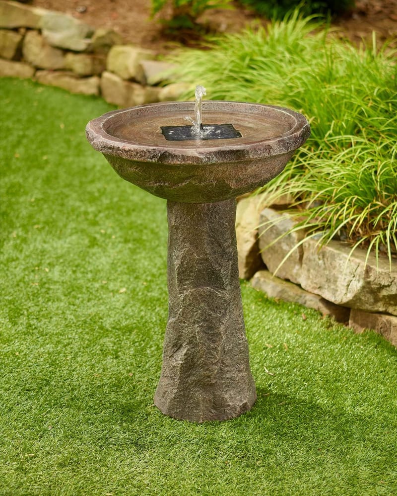 Bedrock Solar Birdbath