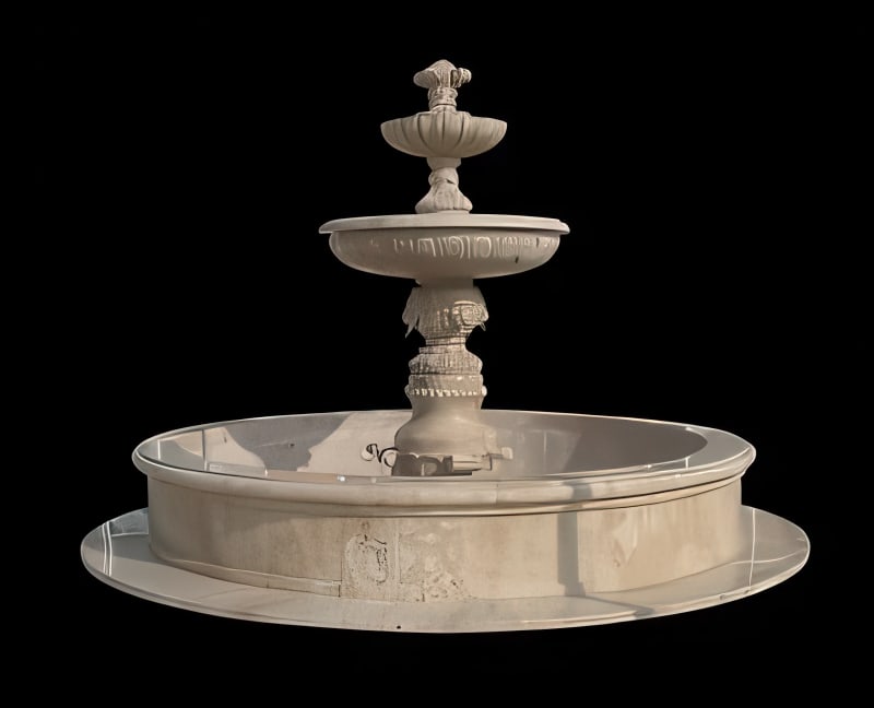 European Scalloped Bowl-Lions Head Fountain