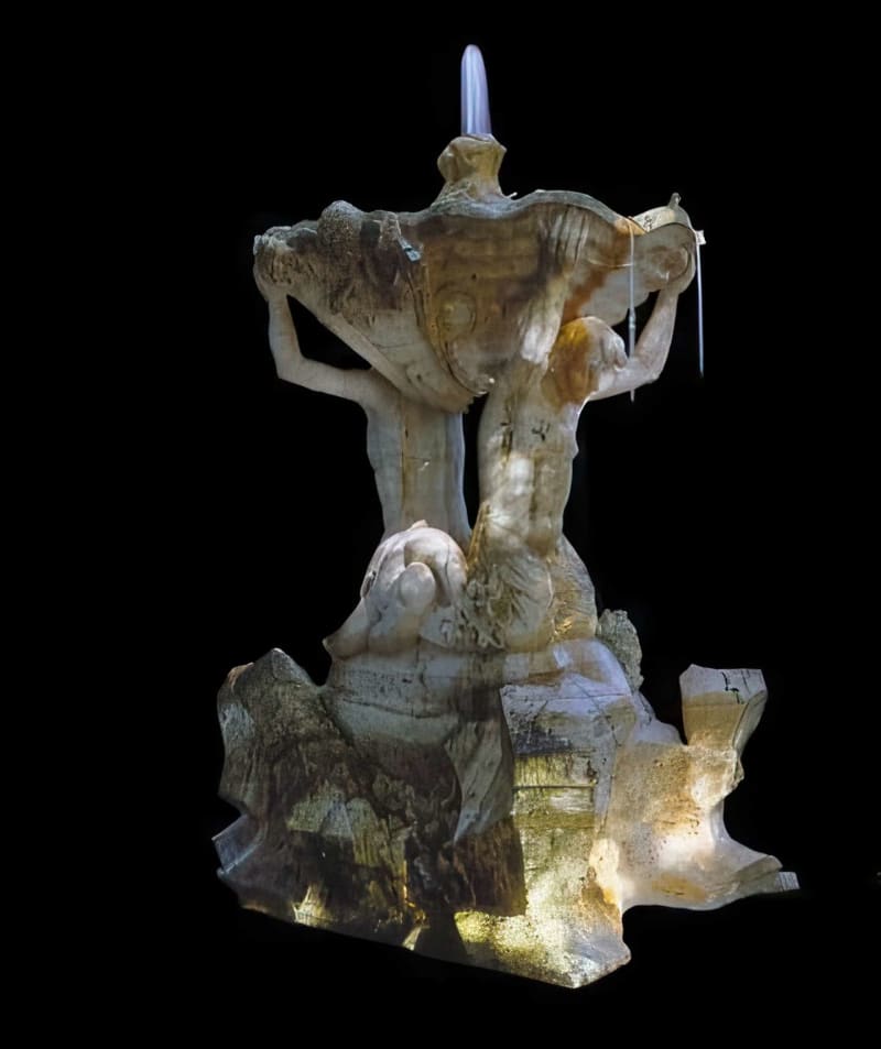 18 century Bernini White Marble Fountain