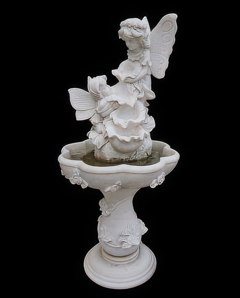 Birdbath Two Winged Fairies Fountain
