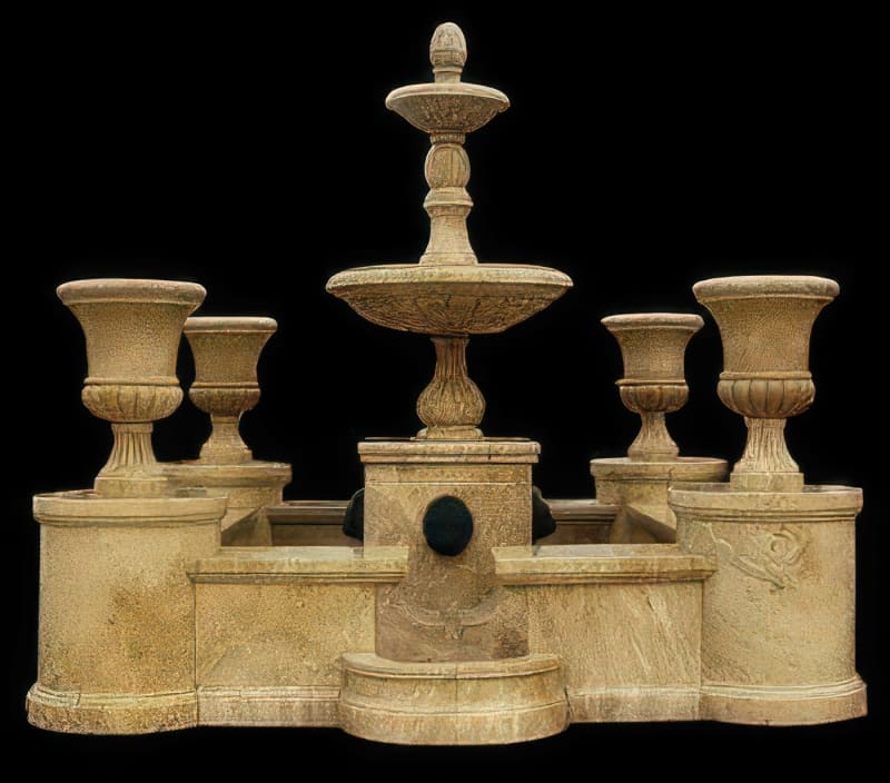 Two Tier Bowl With Four Urn Fountain