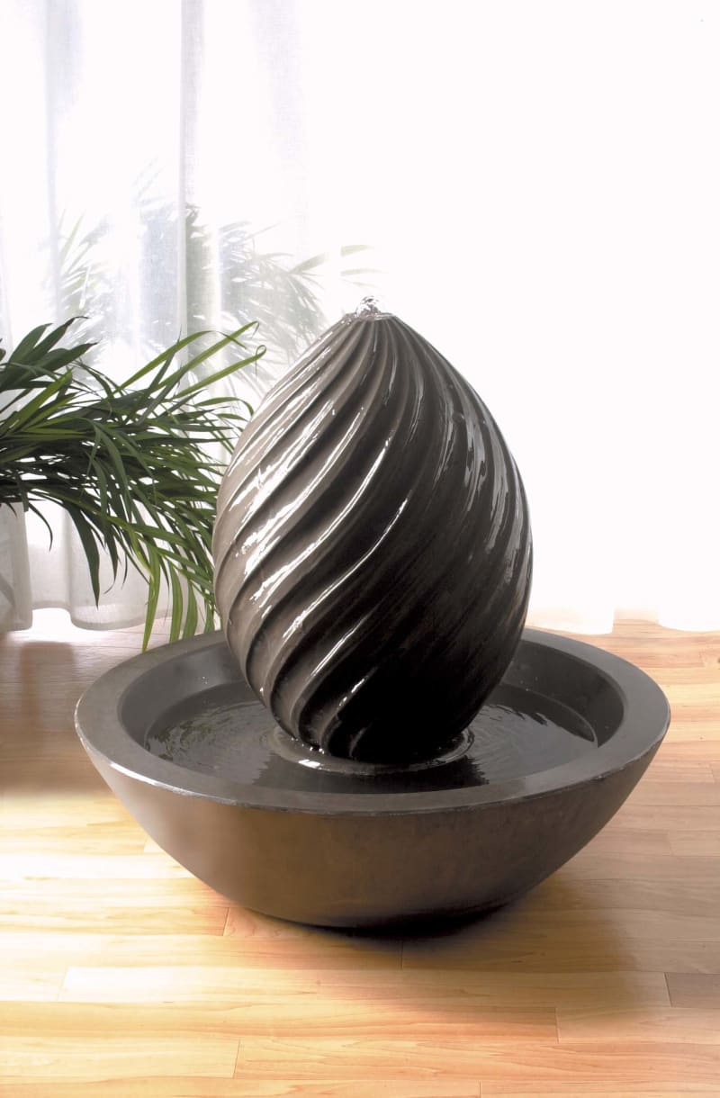 Spiral Egg Pebble Bowl Fountain