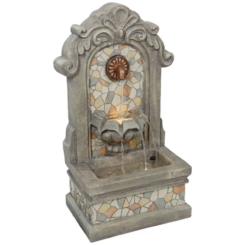 Enchanting Estate Polyresin Outdoor Wall Fountain with Flat Back