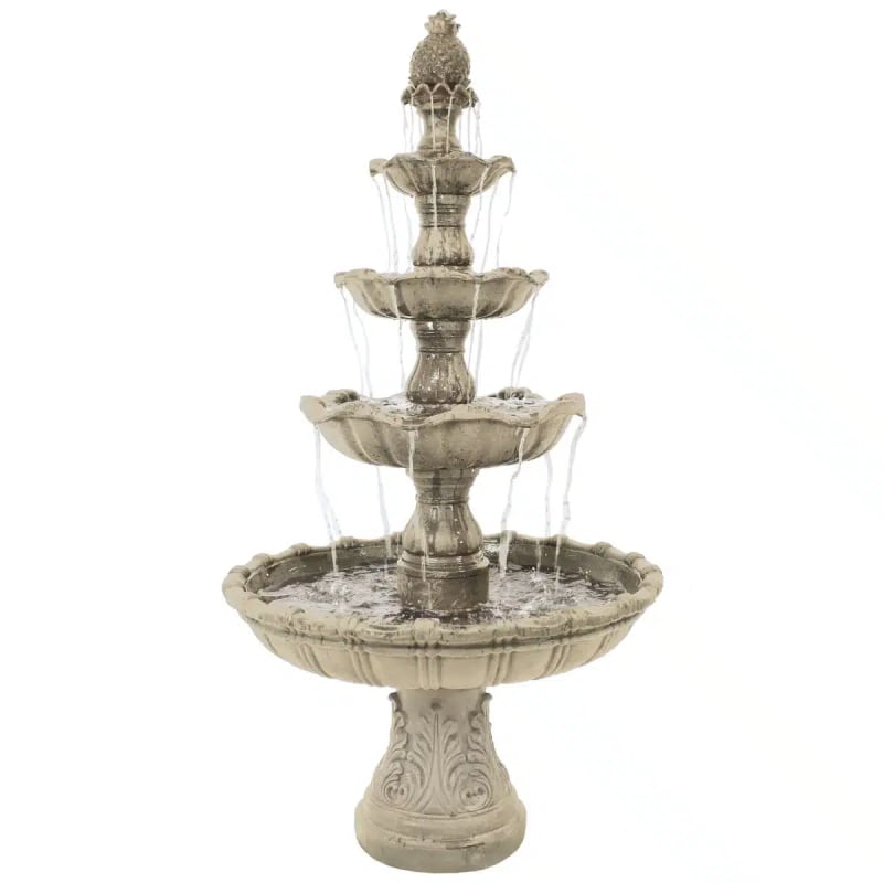 4-Tier Grand Courtyard Outdoor Water Fountain