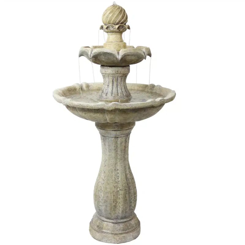 45" 2-Tier Arcade Solar Outdoor Water Fountain with LED