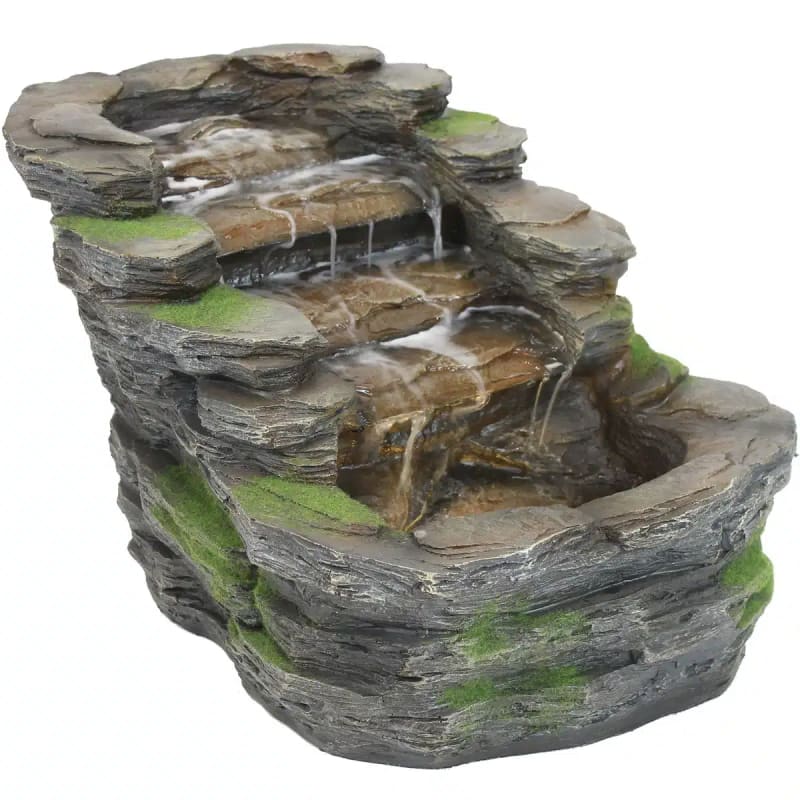Shale Falls Outdoor Fountain with LED Lights