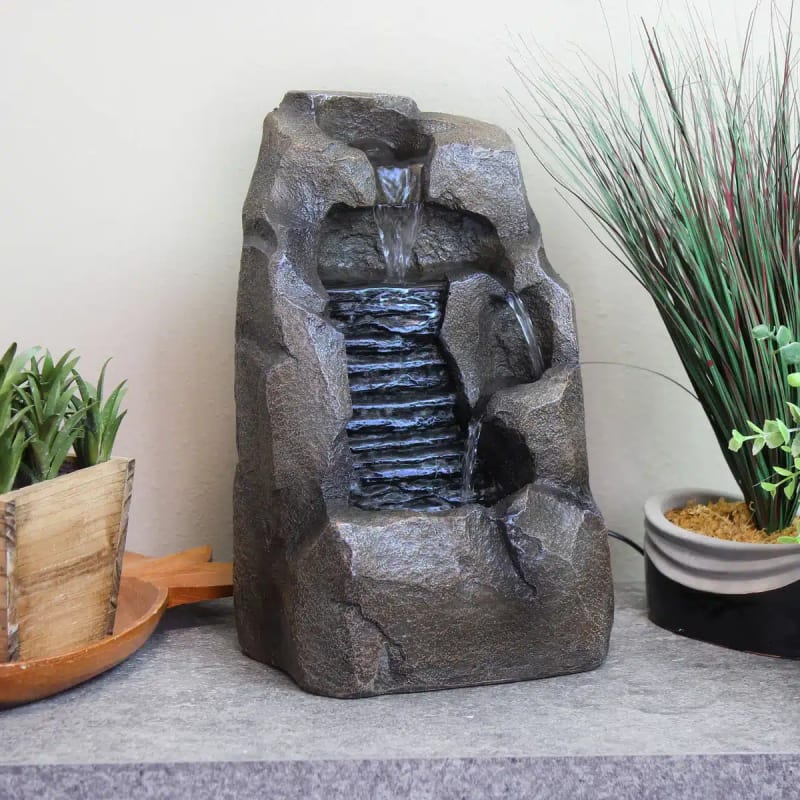 Stony Rock Waterfall Indoor Tabletop Fountain
