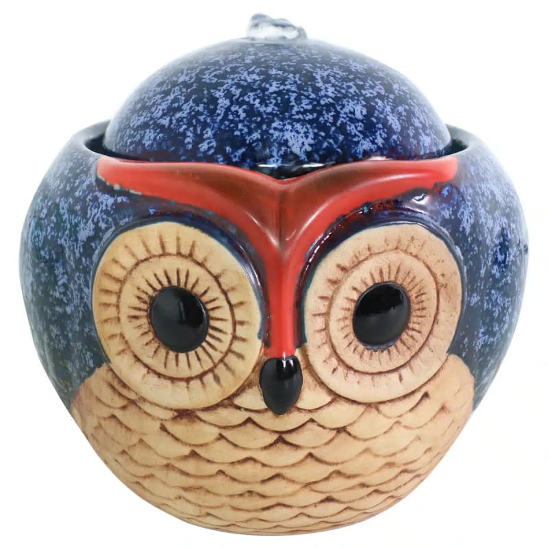 Ceramic Owl Indoor Tabletop Water Fountain