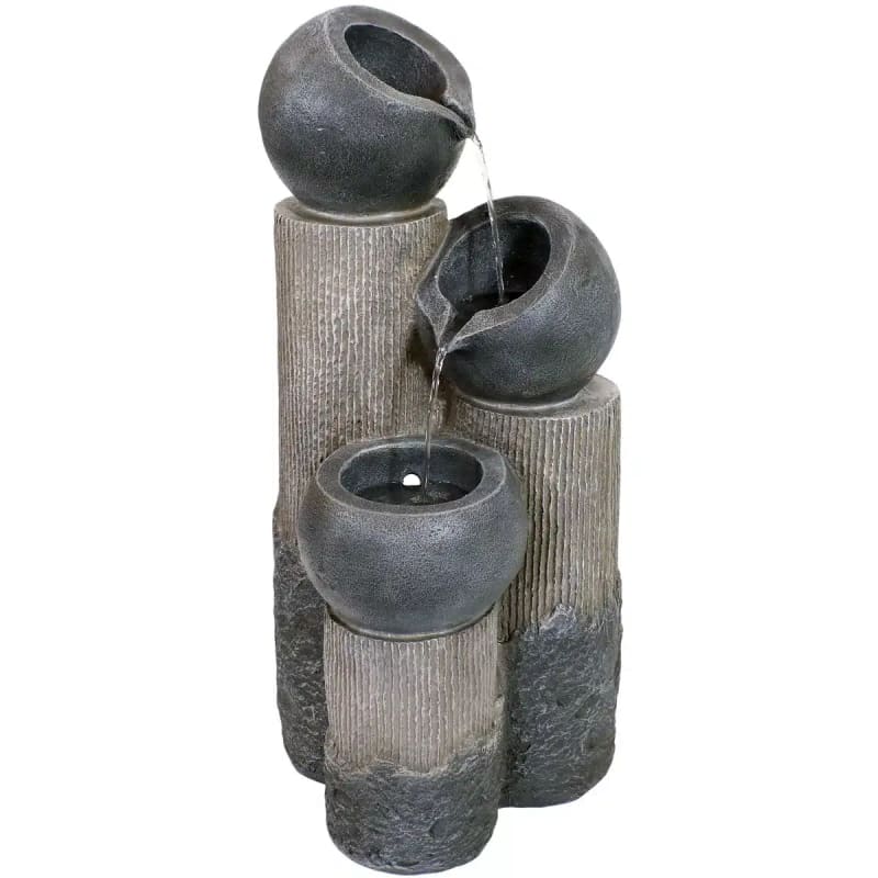 Tiered Cascading Cups Solar Fountain with Battery Backup