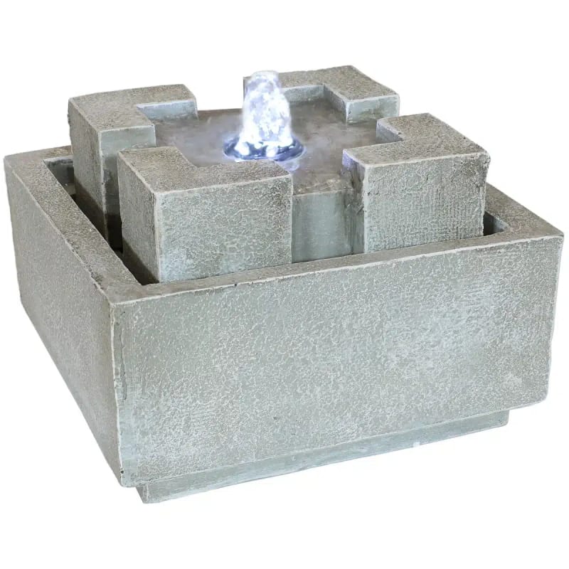 Square Dynasty Bubbling Indoor Tabletop Fountain