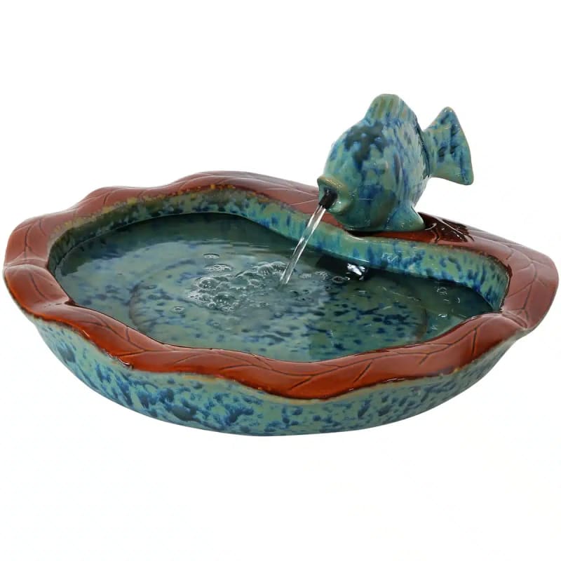 Glazed Ceramic Fish Outdoor Water Fountain