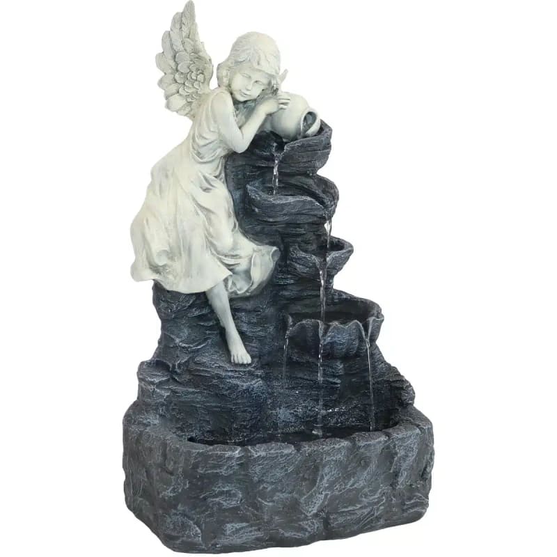 Angel Falls Solar Fountain with Battery Backup