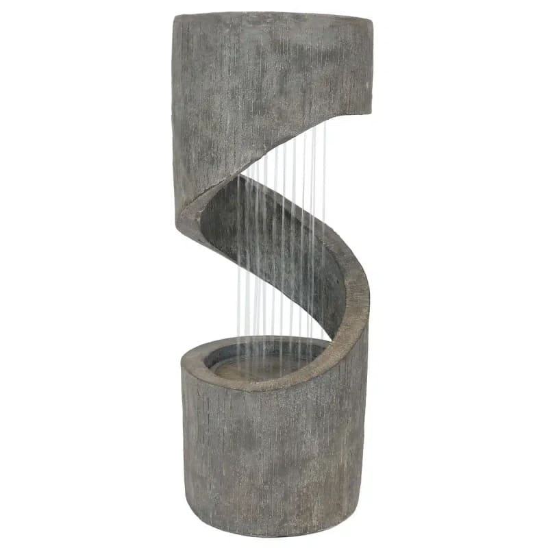 Showering Spiral Contemporary Fountain with Light - 31"