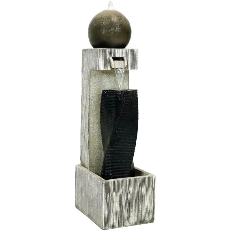 Modern Artistry Outdoor Water Fountain with LED Lights