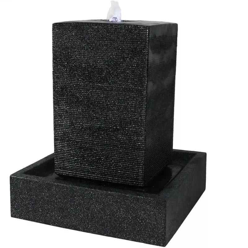 Large Pillar Outdoor Water Fountain with LED Lights
