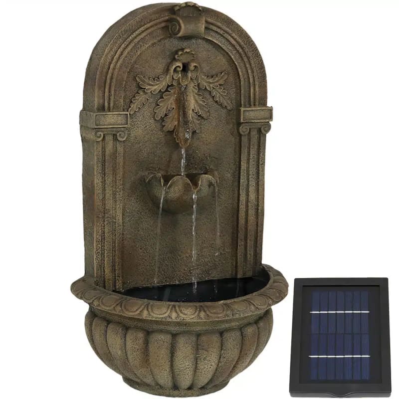 Florence Solar Outdoor Wall Fountain - Florentine Stone
