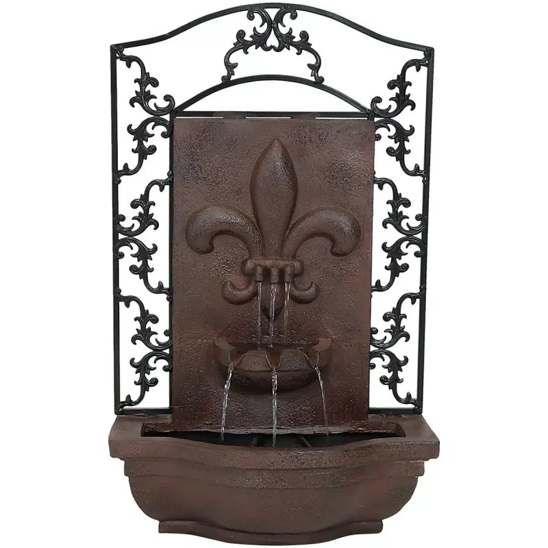 French Lily Outdoor Wall Fountain with Submersible Pump