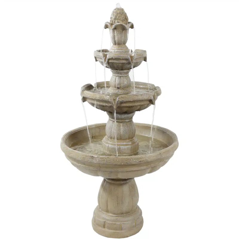 3-Tier Outdoor Water Fountain with Pump
