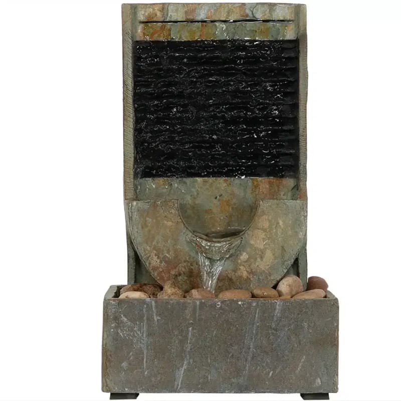 Half Moon Slate Tabletop Fountain