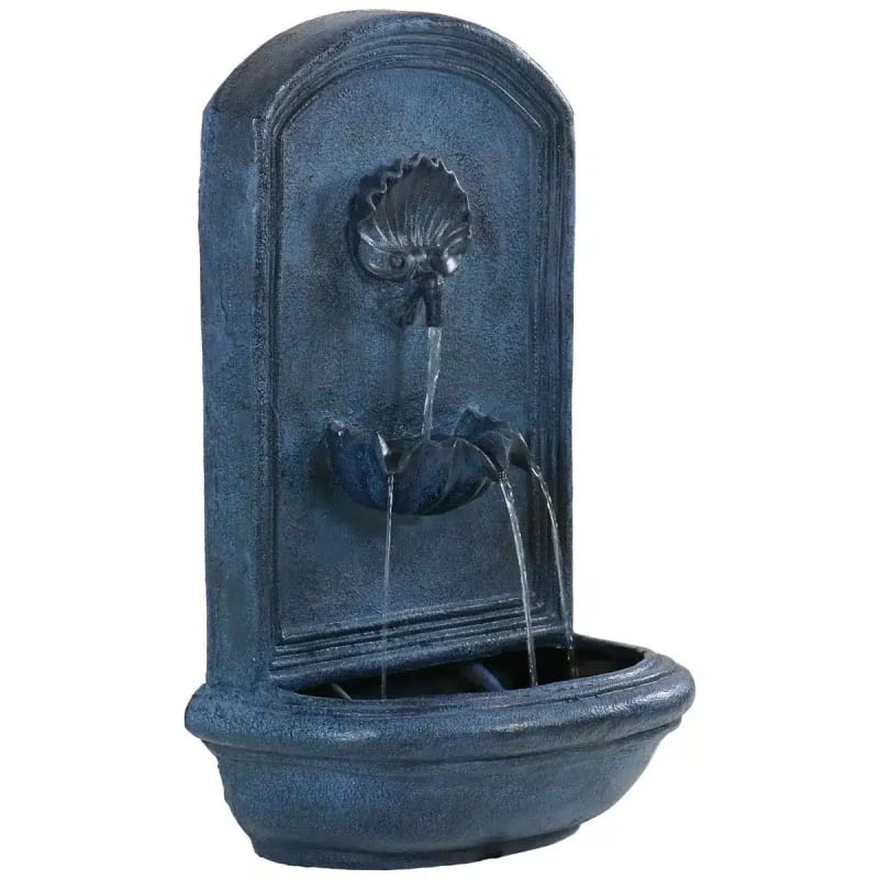 Seaside Outdoor Solar Wall Fountain