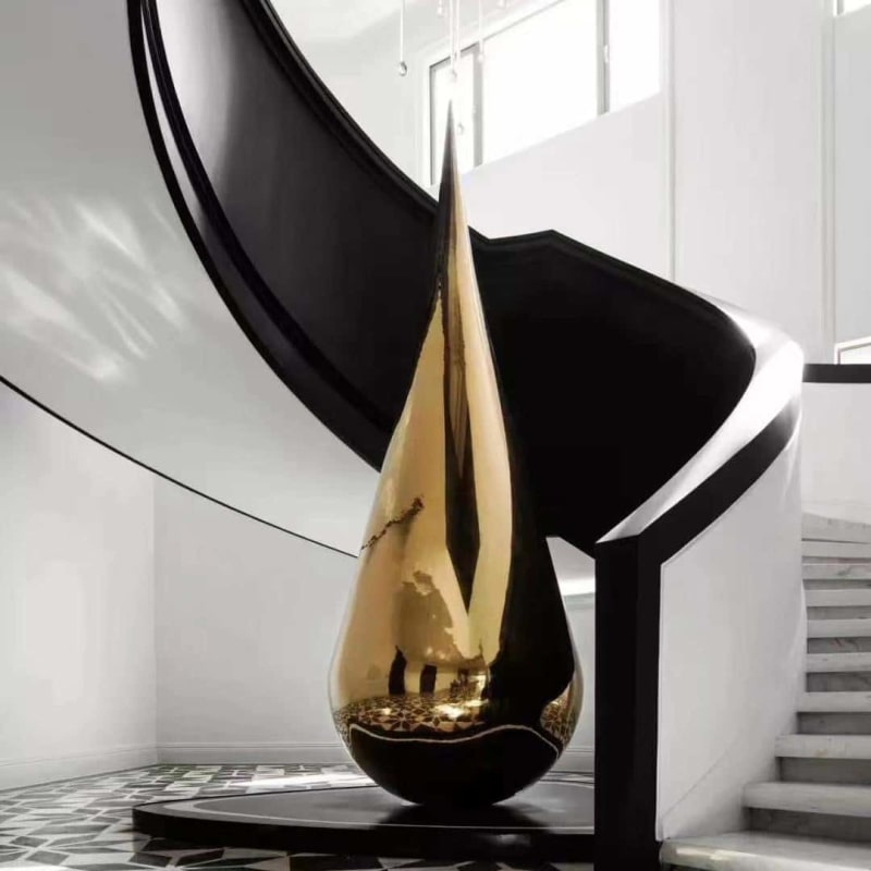 Stainless Steel Modern Water Droplet Sculpture