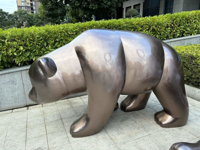 Outdoor Park Square Decorative Art Stainless Steel Bear Sculpture
