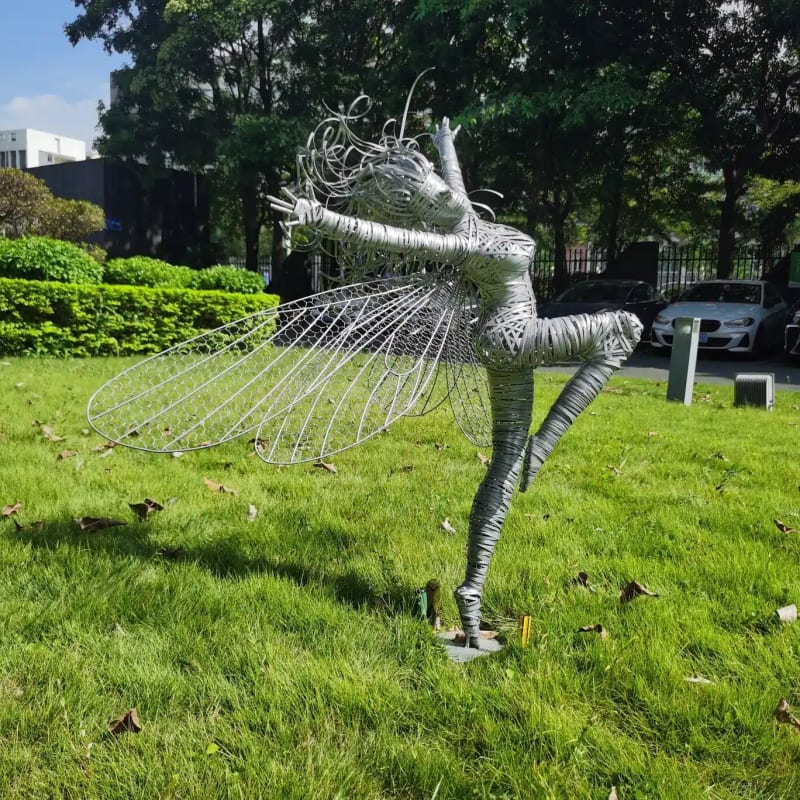 Incredible Garden Stainless Steel Dandelion Wire fairies Fairy Sculpture
