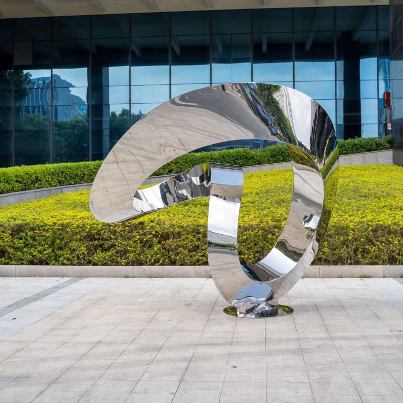Large Outdoor Abstract Mirror Stainless Steel Sculpture