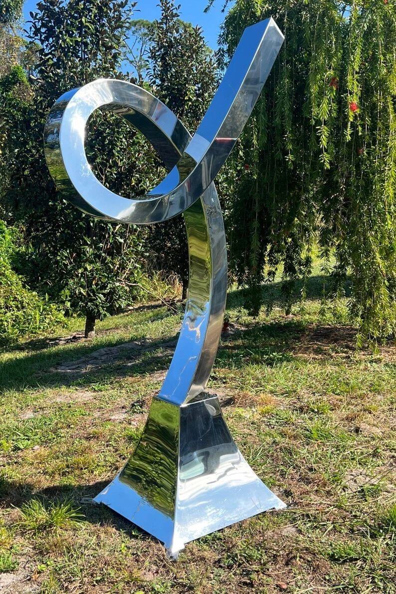 High Polish Loop Metal Sculpture
