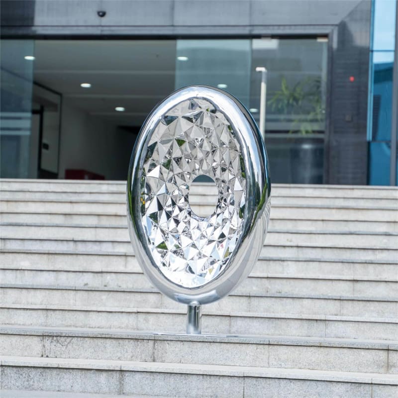 Outdoor Mirror Polished Ring Sculpture