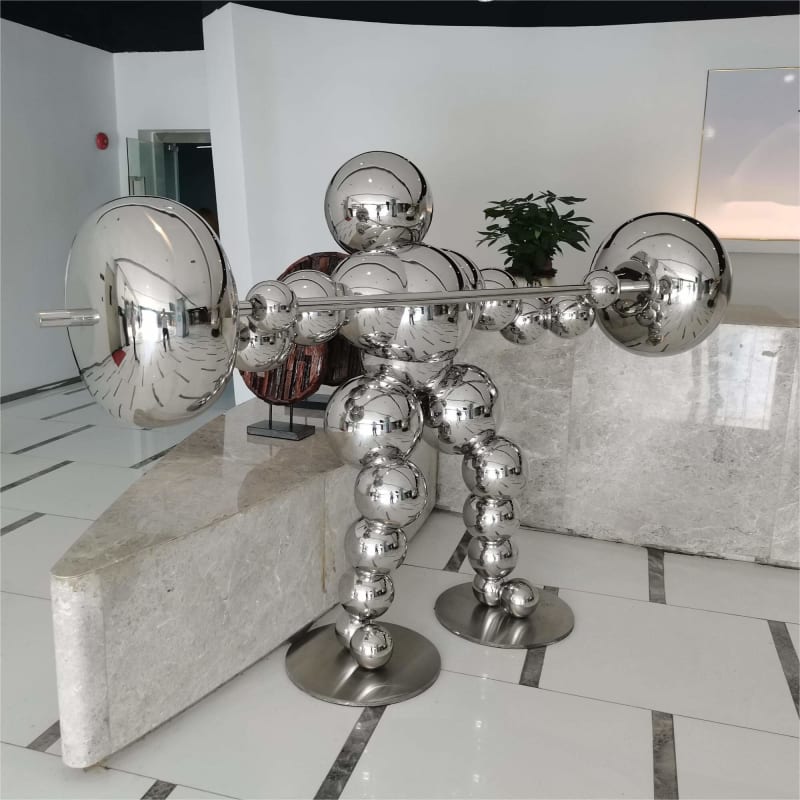 Stainless Steel Builder Man Sculpture