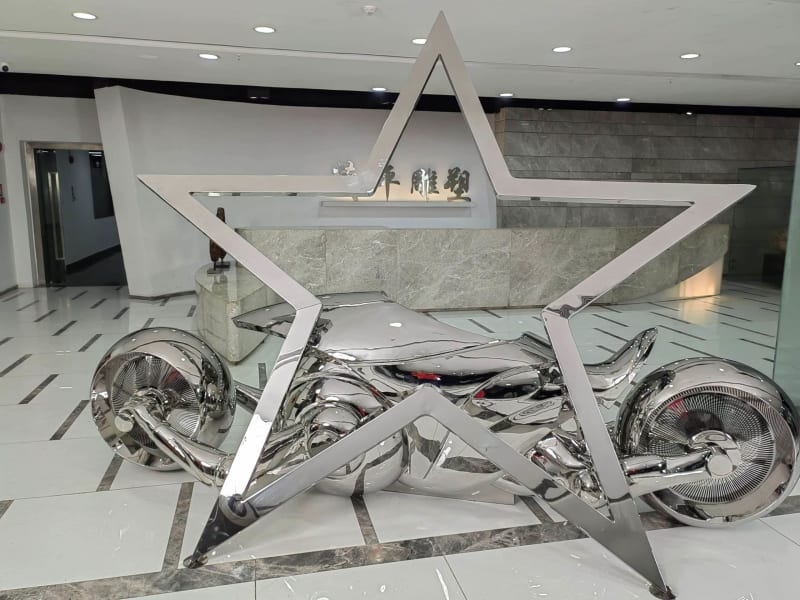 Stainless Steel Motorcycle Sculpture
